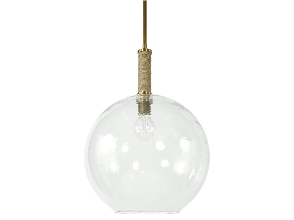 Bronson Glass Pendant Large Globe, Brass - main image