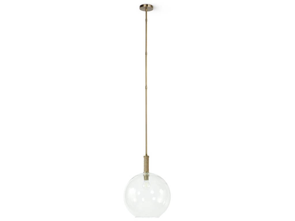 Bronson Glass Pendant Large Globe, Brass - image 1