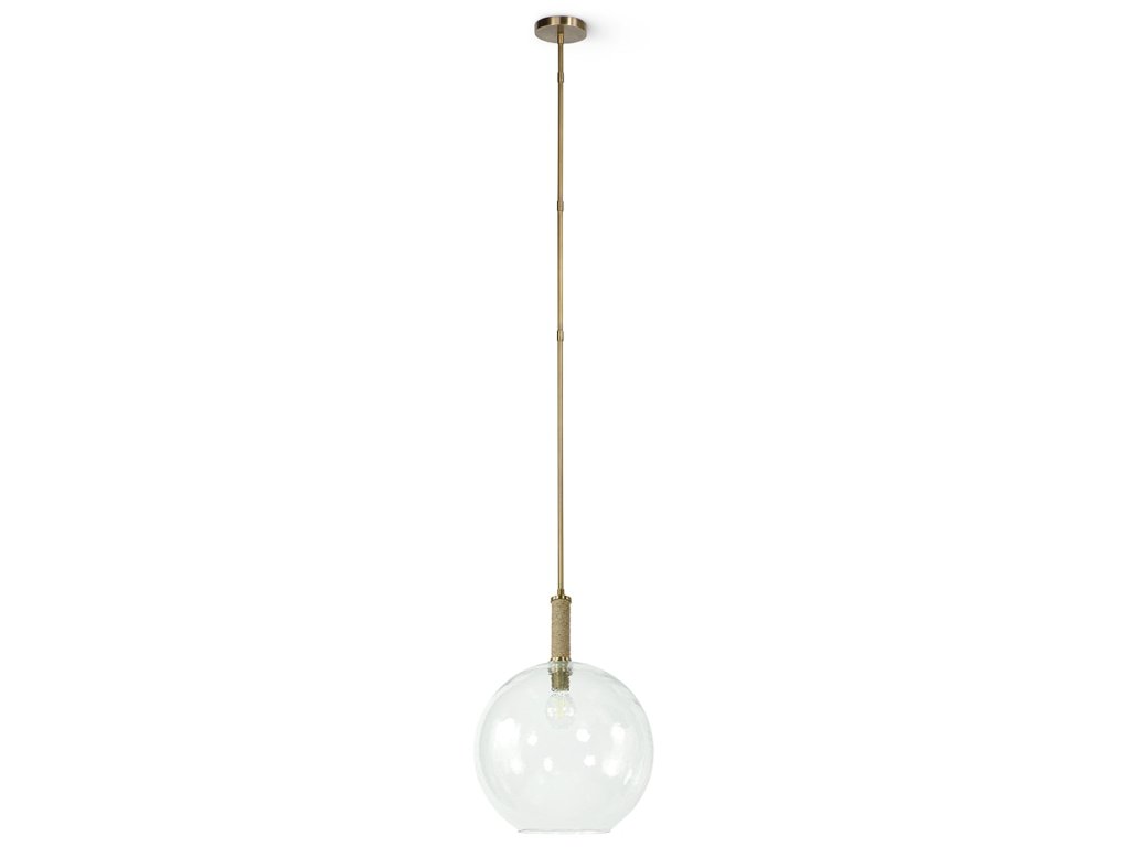 Bronson Glass Pendant Large Globe, Brass - image 2
