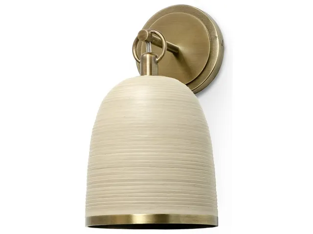 Rivoli Leather Sconce, Sand