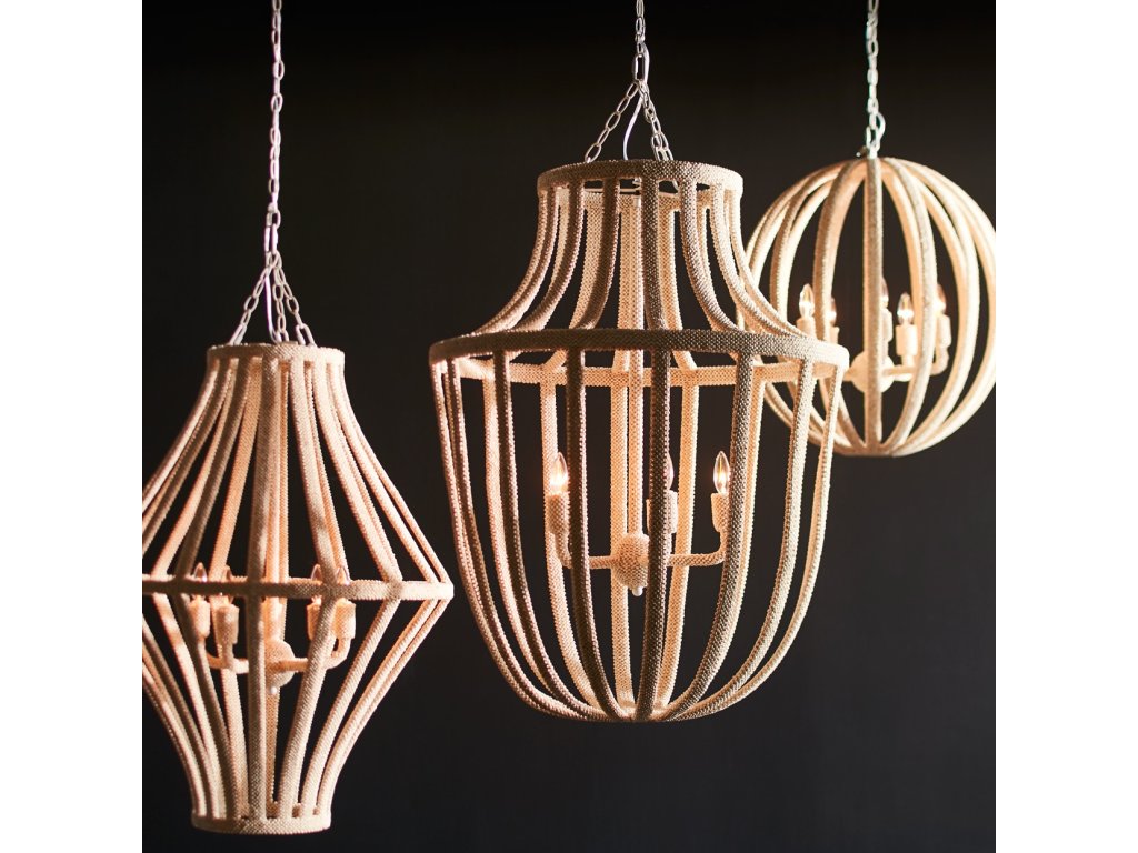 Madera Coco Chandelier, White - image 2