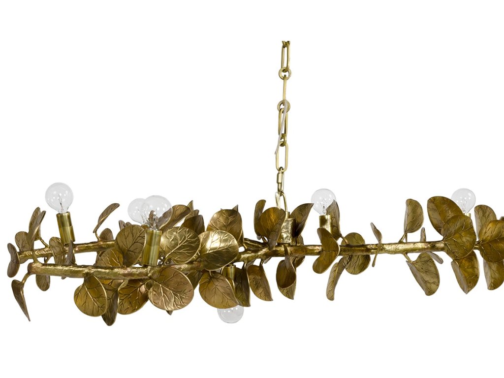 Eucalyptus Leaf Brass Chandelier - image 1