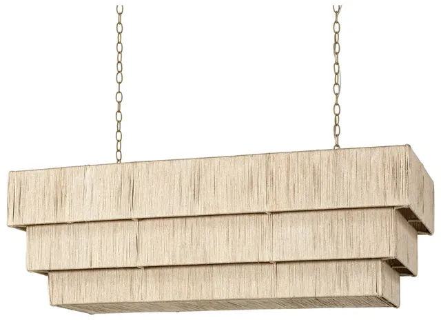 Everly Rectangular Chandelier, Natural
