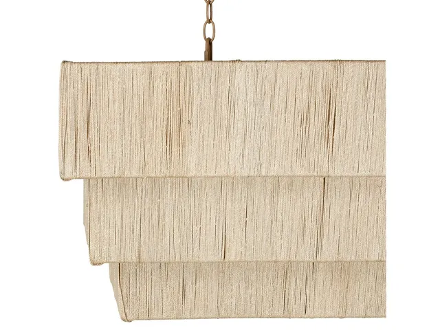 Everly Rectangular Chandelier, Natural - Alternative View