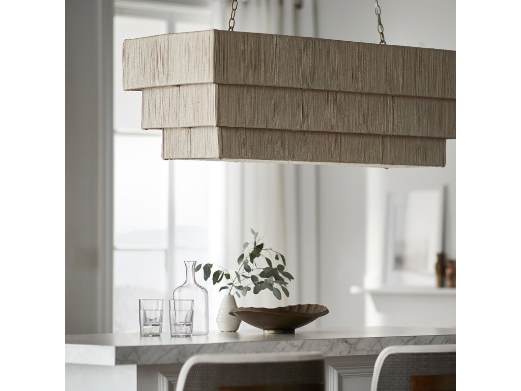Everly Rectangular Chandelier, Natural - image 3