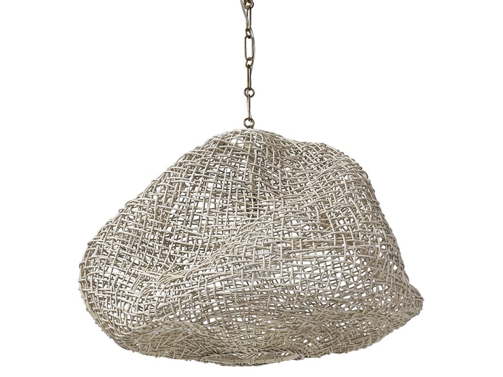 Andorra Wicker Pendant, Medium, White - main image