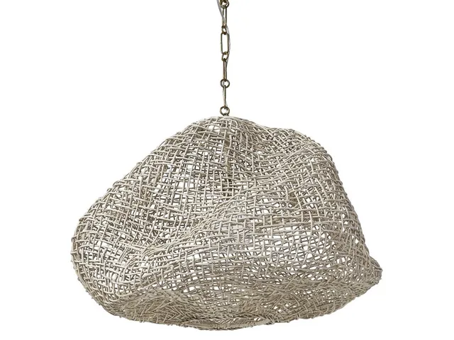 Andorra Wicker Pendant, Medium, White