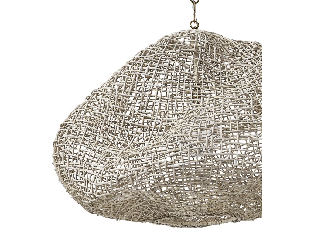 Andorra Wicker Pendant, Medium, White - image 1
