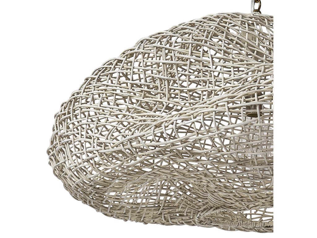 Andorra Wicker Pendant, Small, White - image 1