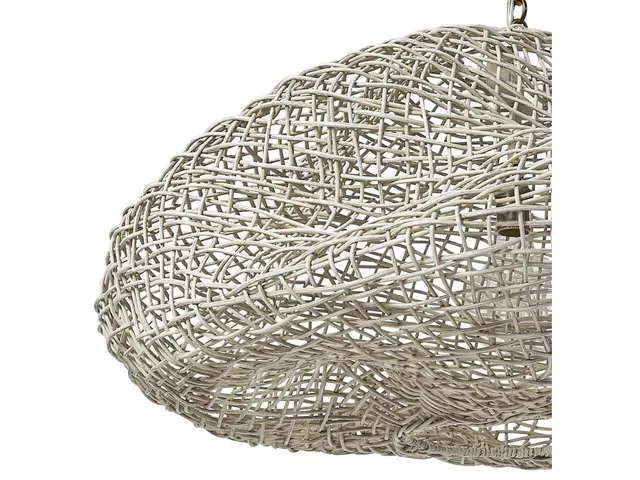Andorra Wicker Pendant, Small, White - Alternative View