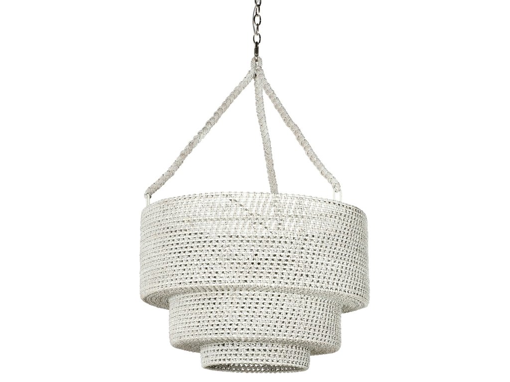 Veranda Woven Pendant, Whitewash - main image