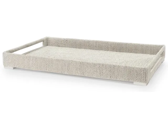 Woodside Rectangular Tray Large, White Sand