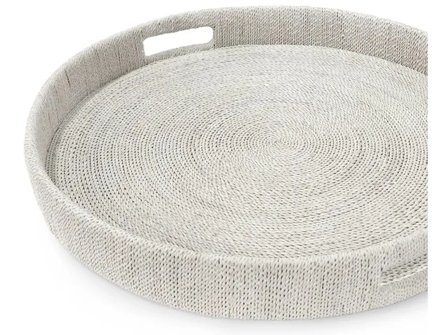 Monarch Round Tray Large White Sand - Alternative View