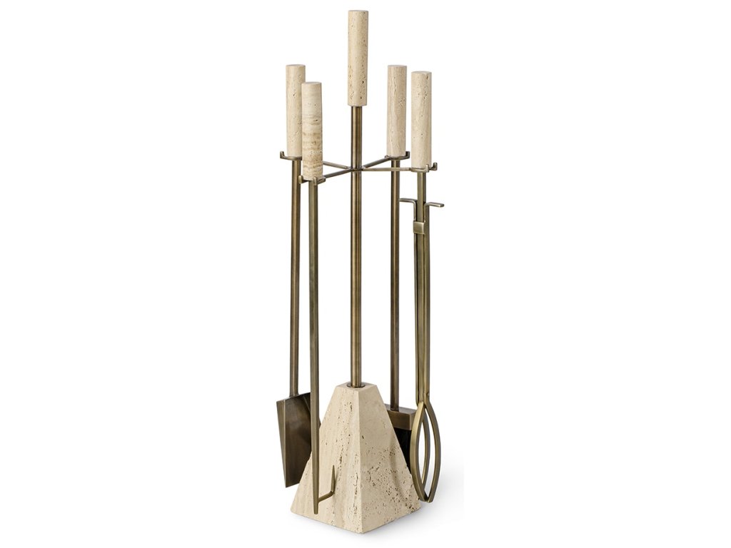 Cordell Travertine Fireplace Tools - main image