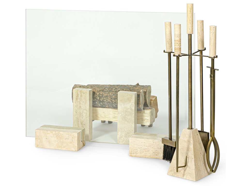 Cordell Travertine Fireplace Tools - image 1