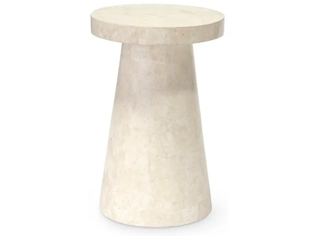 Foley Stone Outdoor Side Table White