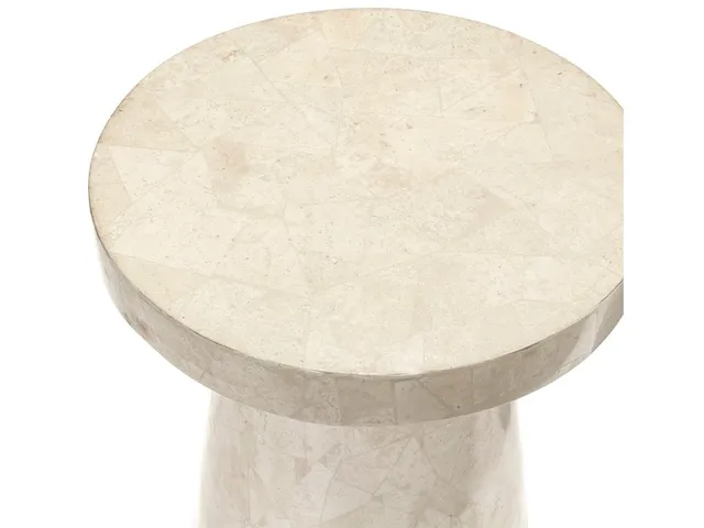 Foley Stone Outdoor Side Table White - Alternative View