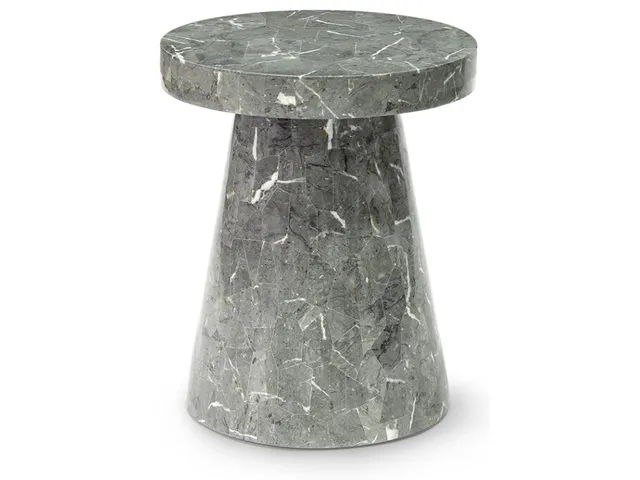 Foley Stone Outdoor Side Table Short Grey