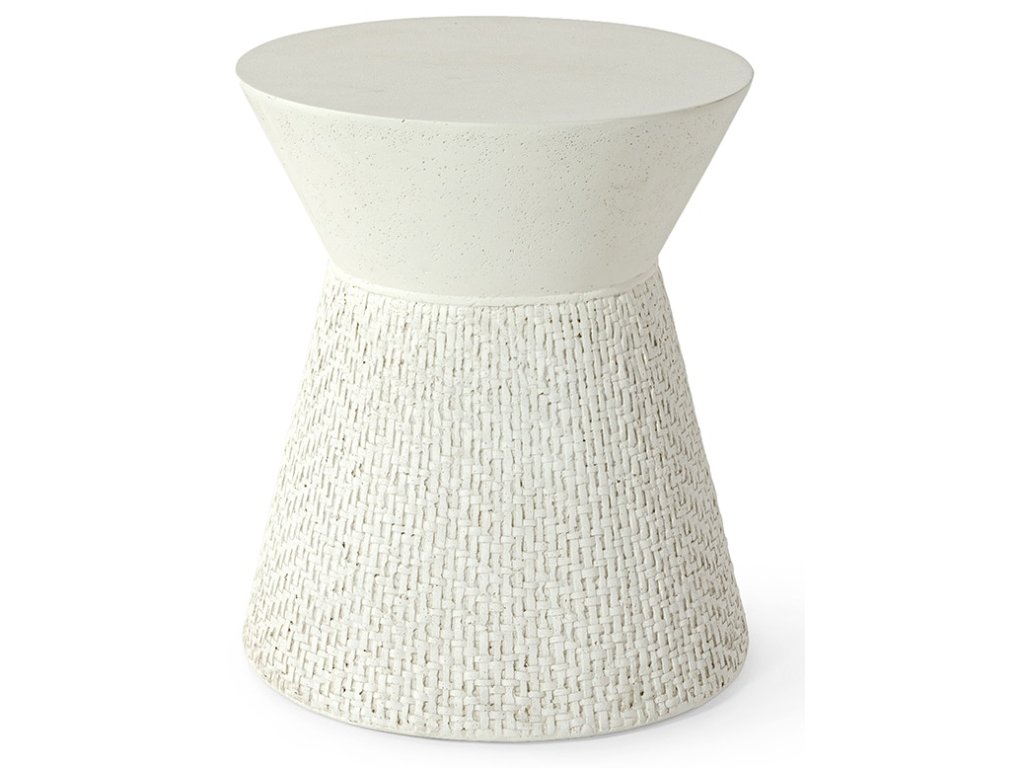 Acadia Outdoor Side Table, White - main image