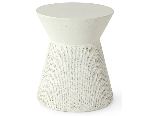 Acadia Outdoor Side Table, White