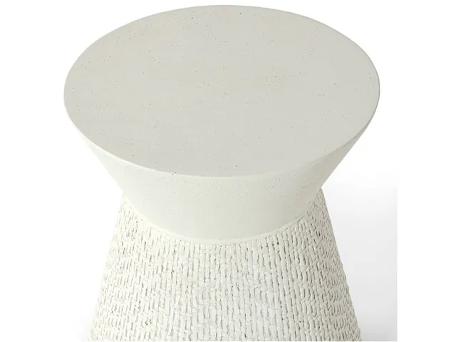 Acadia Outdoor Side Table, White - Alternative View
