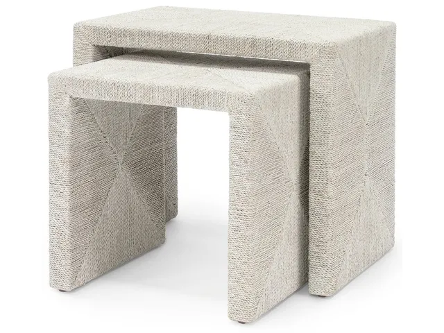 Woodside Nesting Table Set Of 2, White Sand