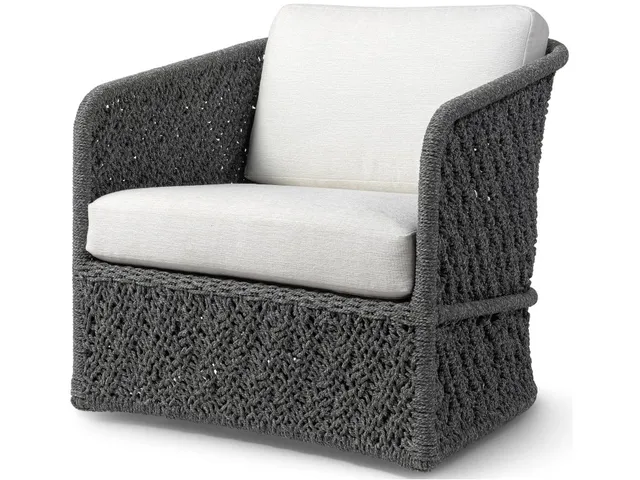 Jenson Outdoor Swivel Lounge Chair, Charcoal