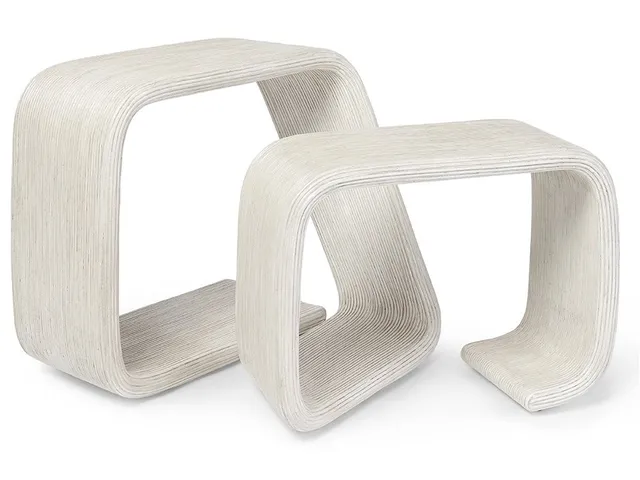 Allegro Rattan Side Table, White