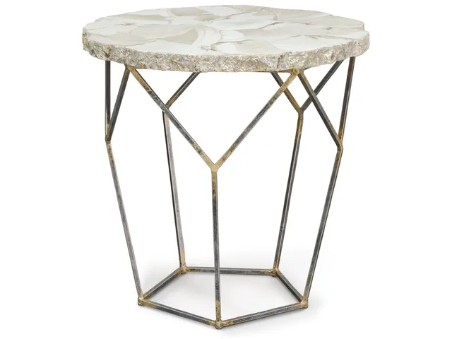 Loren Fossilized Clam Side Table