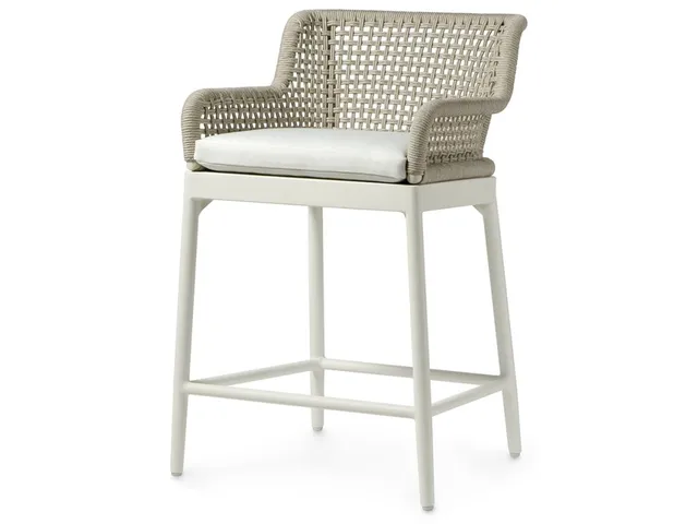 Somerset Outdoor 24" Counter Stool, Ivory