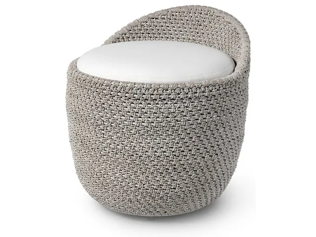 Green Oaks Swivel Stool, White Sand