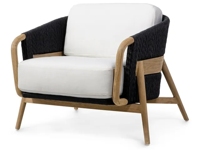 Casey Outdoor Lounge Chair, Black
