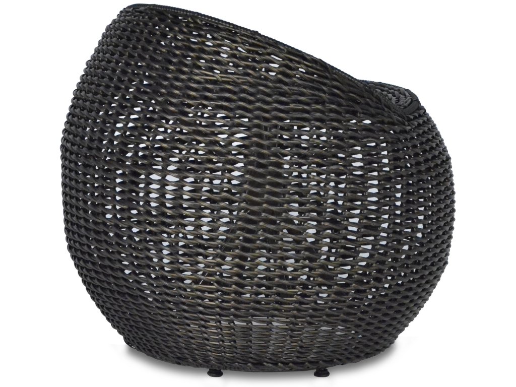 Outdoor Open Weave Wicker Swivel Stool, Espresso - image 1