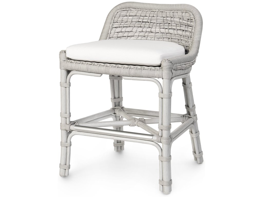 Capitola Outdoor 24" Counter Stool, Whitewash - main image
