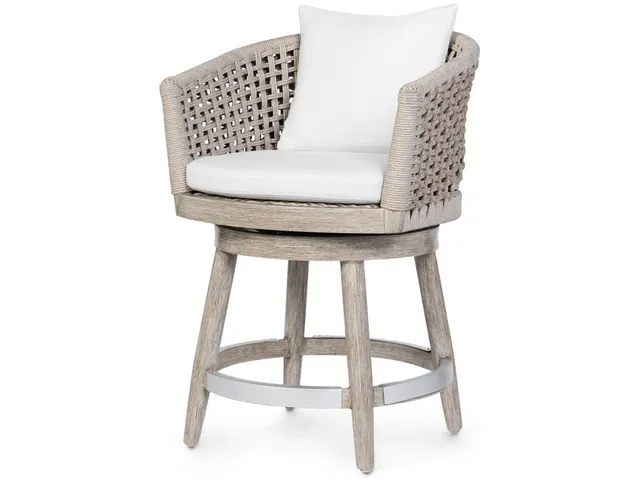 Southport Outdoor Swivel 24" Counter Stool, Almond