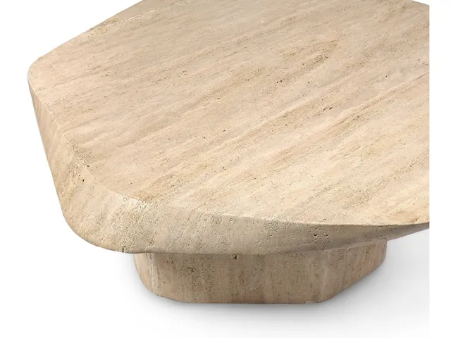 Algiers Travertine Outdoor Coffee Table, Short