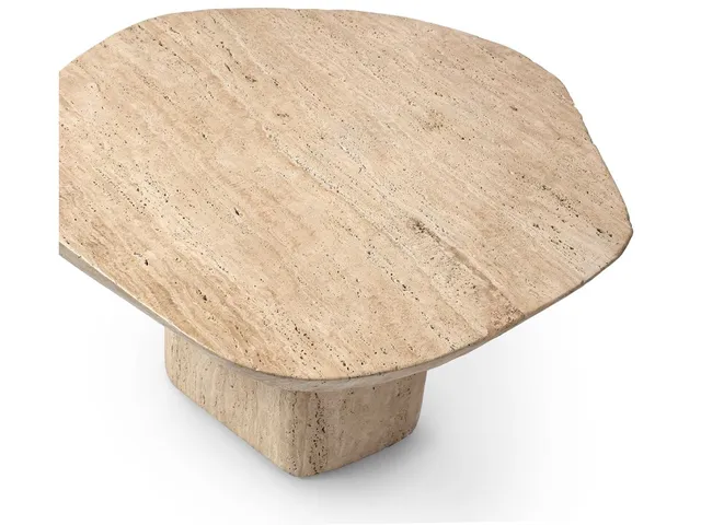 Algiers Travertine Outdoor Coffee Table, Tall