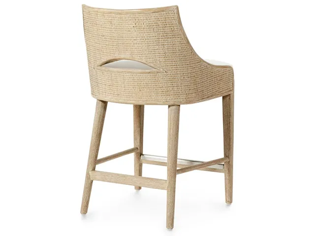 Avalon 24" Counter Stool, Cerused White - Alternative View