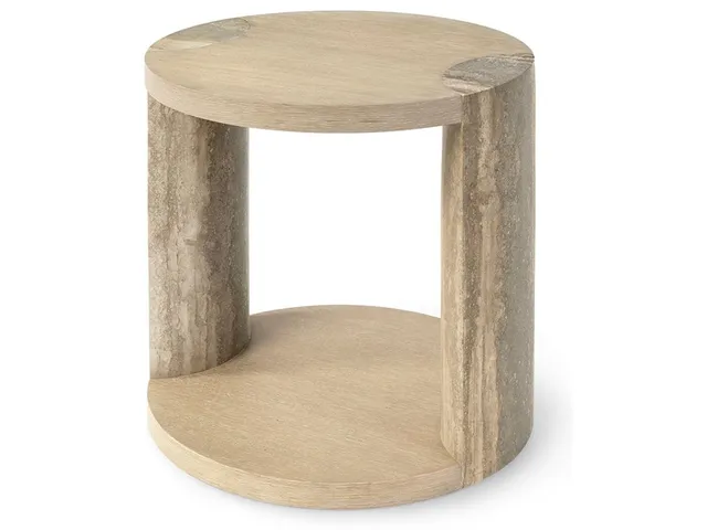 Lazlo Travertine Side Table, Large