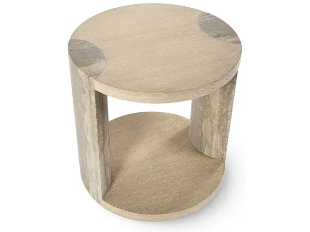 Lazlo Travertine Side Table, Large
