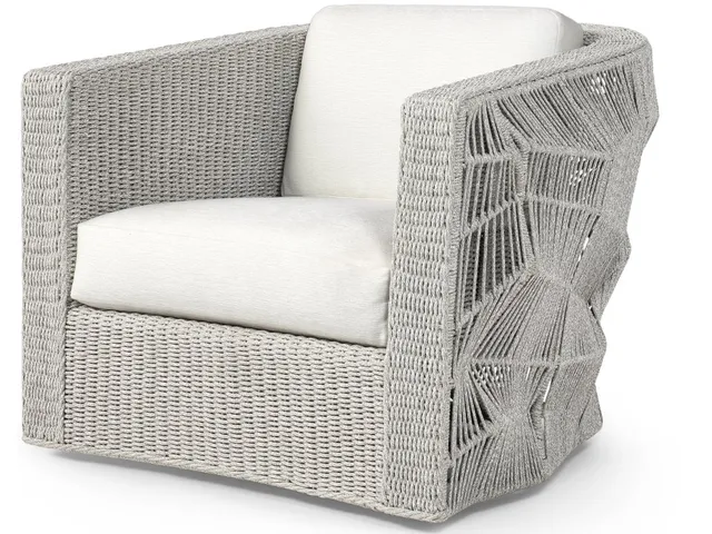 Dorsey Outdoor Swivel Lounge Chair, Silver
