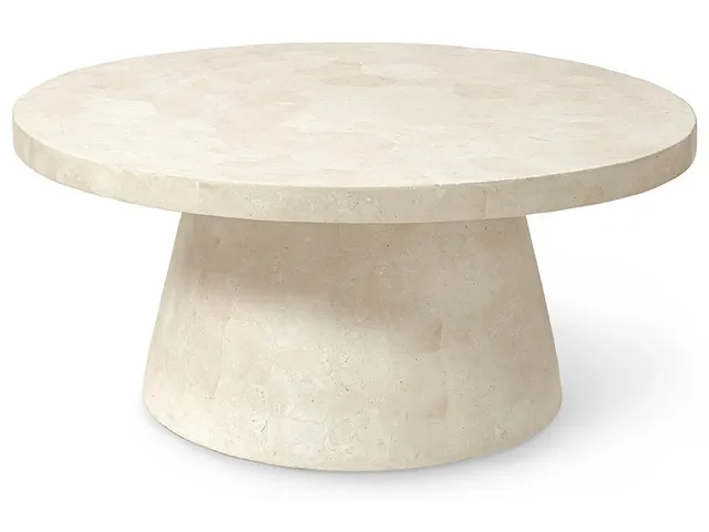 Foley Stone Outdoor Coffee Table, White