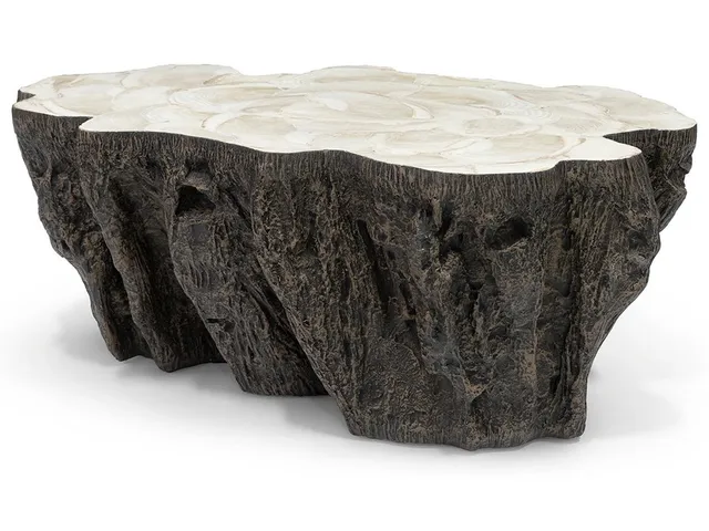 Chloe Fossil Clam Lava Coffee Table