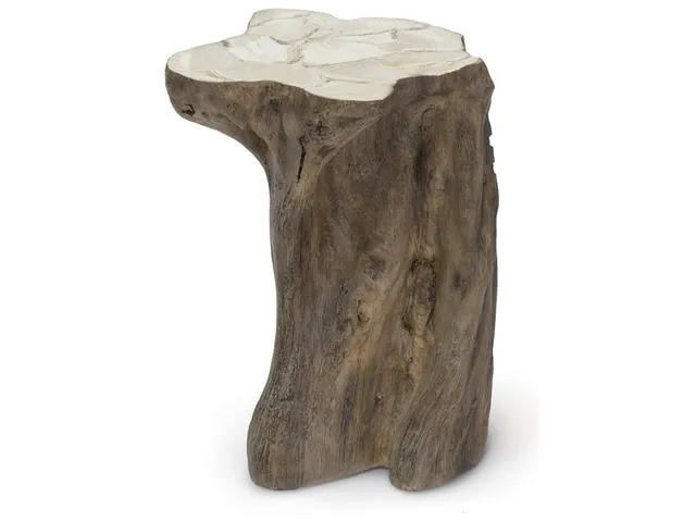 Chloe Fossilized Clam Stump Table