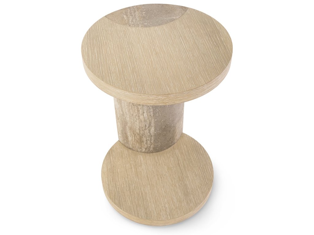 Lazlo Travertine C-Side Table - image 1