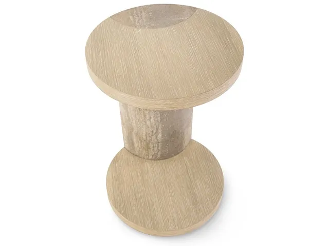 Lazlo Travertine C-Side Table