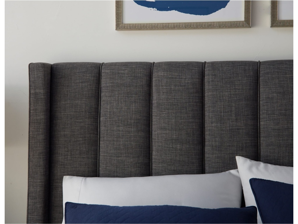 Palermo Upholstered Footboard Storage Bed in Dark Stone - main image