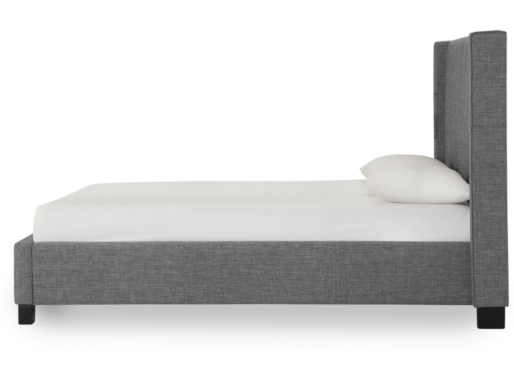 Palermo Upholstered Wingback Platform Bed in Dark Stone - image 2