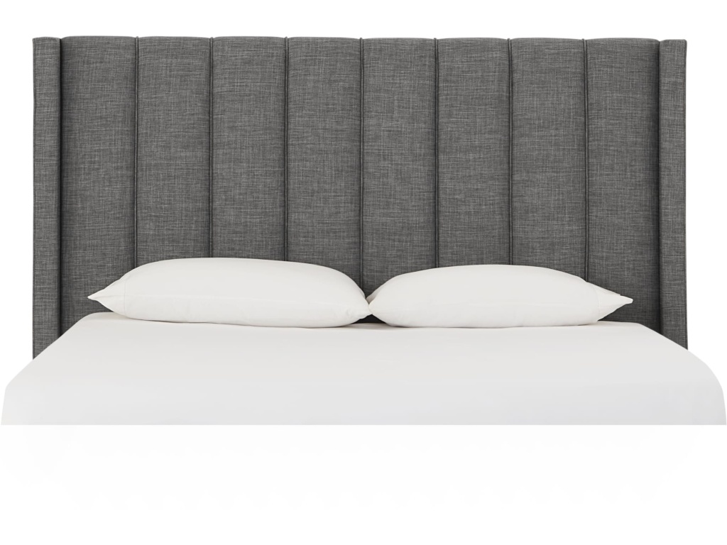 Palermo Wingback Upholstered Headboard in Dark Stone Linen - image 1