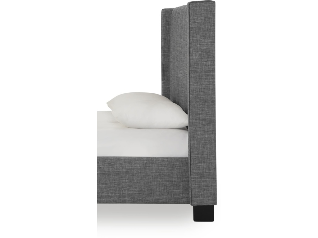 Palermo Wingback Upholstered Headboard in Dark Stone Linen - image 2
